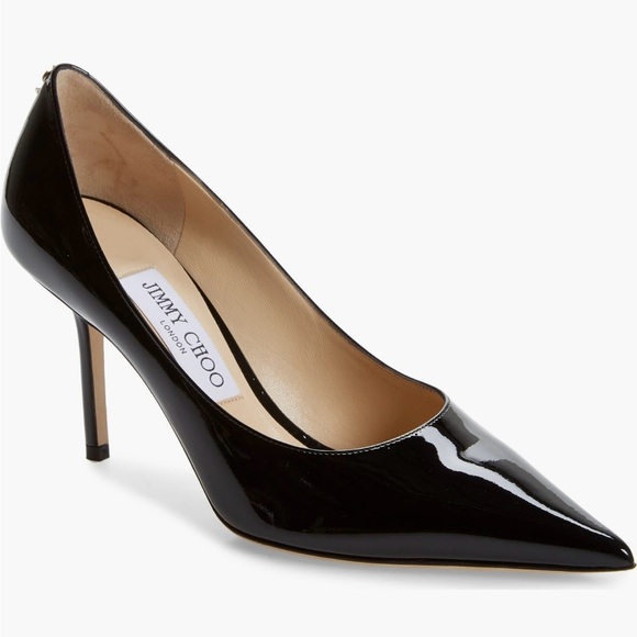 JIMMY CHOO Black Patent Leather Pumps with JC Emblem NWT | 8.5 US - Picture 3 of 15